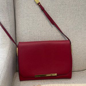 J. Crew Red Leather Claremont crossbody bag